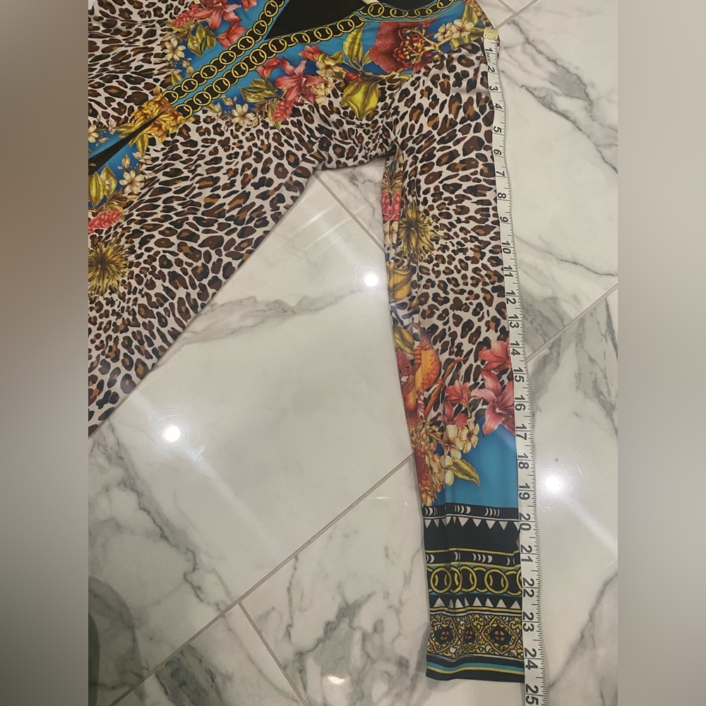 Hale Bob colorful A-line dress with chain link design neckline and cuffs 💃 - Picture 9 of 14